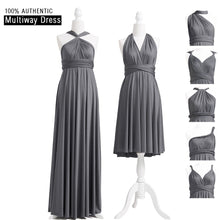 Load image into Gallery viewer, Charcoal Grey Bridesmaid Dress Multiway Long Dress Infinity Maxi Dress Convertible Floor Length Dress With Halter Style