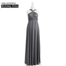 Load image into Gallery viewer, Charcoal Grey Bridesmaid Dress Multiway Long Dress Infinity Maxi Dress Convertible Floor Length Dress With Halter Style
