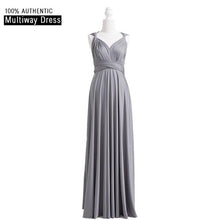 Load image into Gallery viewer, Charcoal Grey Bridesmaid Dress Multiway Long Dress Infinity Maxi Dress Convertible Floor Length Dress With Halter Style